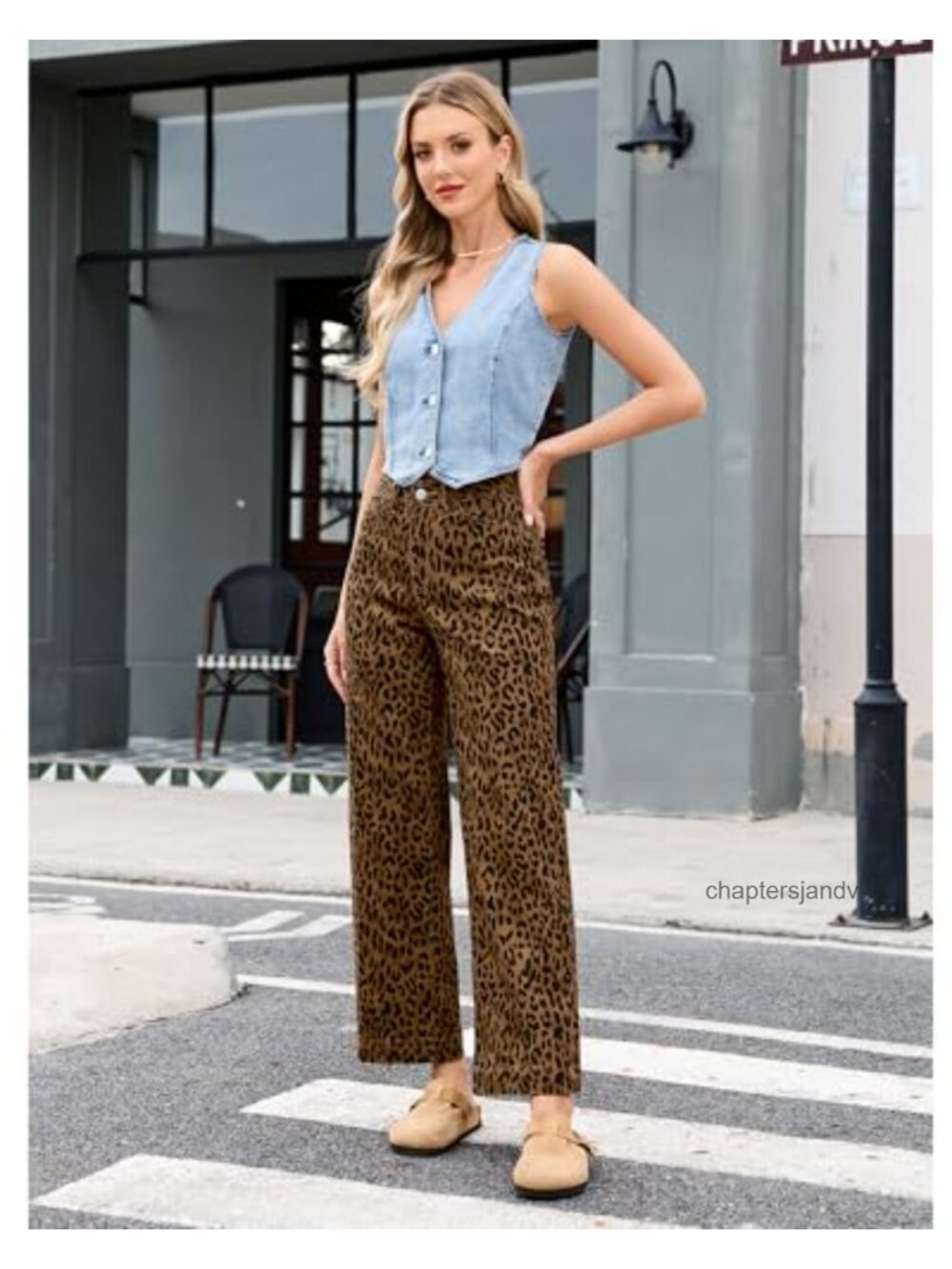 High Waisted Wide Leg Jeans Stretchy Ankle Length Trouser Jeans - Picture 3 of 6